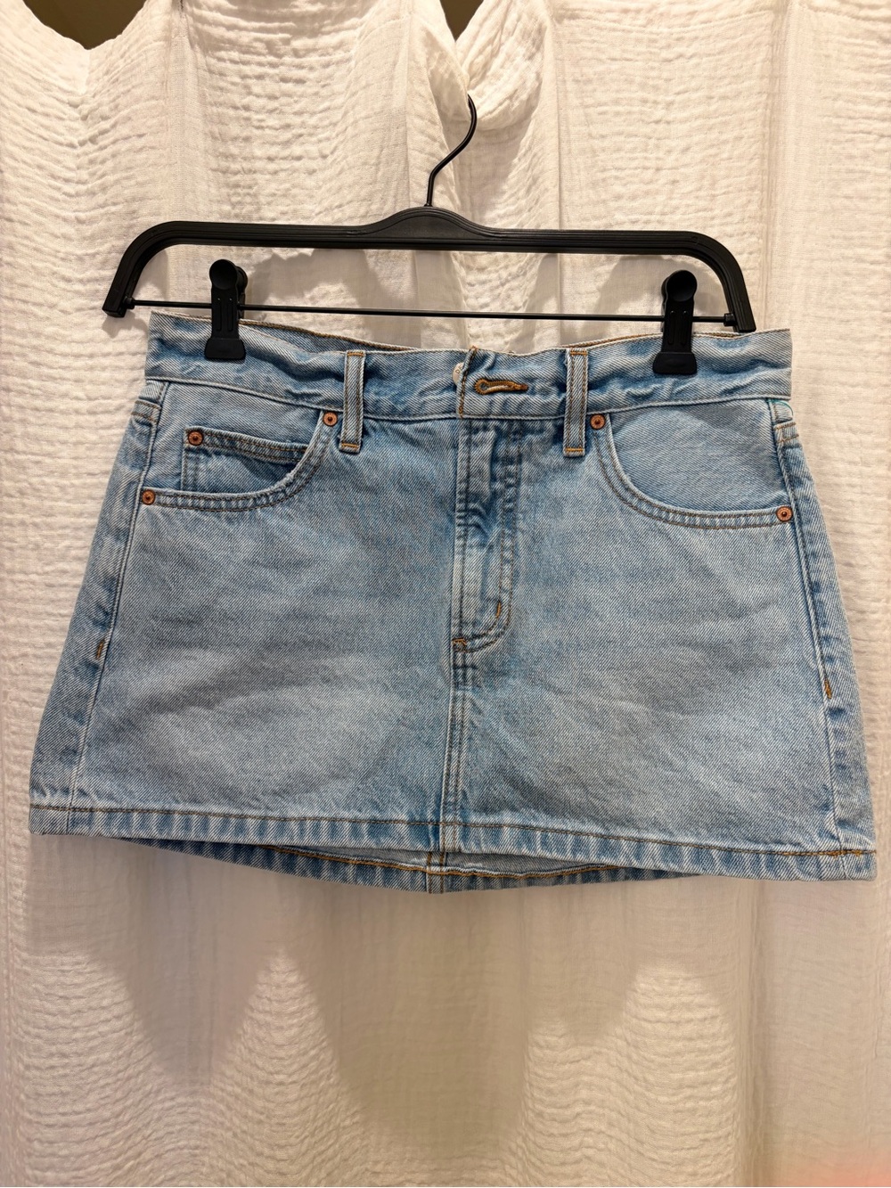 Denim Forum Light Blue Denim Mini Skirt - Classic Casual